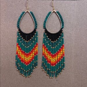 Colorful Beaded Dangle Earrings